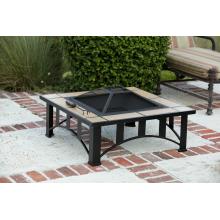Fire Sense 36-Inch Square Tuscan Tile Top Mission Style Fire Pit