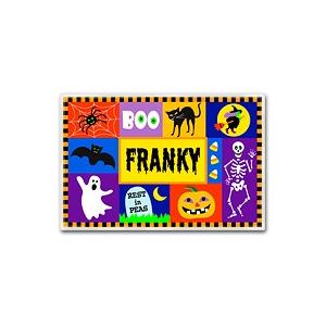 Olive Kids Personalized Laminate Placemat - Halloween Block