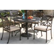 Alfresco Home Farfalla 48 Inch Round Dining Set - Antique Wine