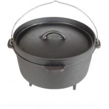 Cajun Cookware Pots With Legs 4.5 Quart Seasoned Cast Iron Camp Pot