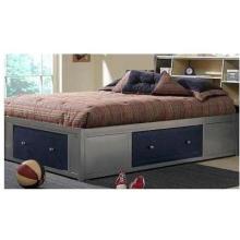 Hillsdale Universal Silver And Navy Youth Storage Platform Bed With Bookcase Headboard 5 Piece Bedroom Set - Full - 1178472S5