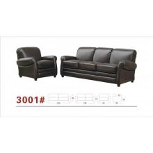 Sinead Leather 3-pcs Sofa Set In Dark Brown