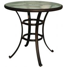 Darlee Series 50 Glass Top Aluminum Outdoor Patio Bar Table - 42 Inch Round - Antique Bronze