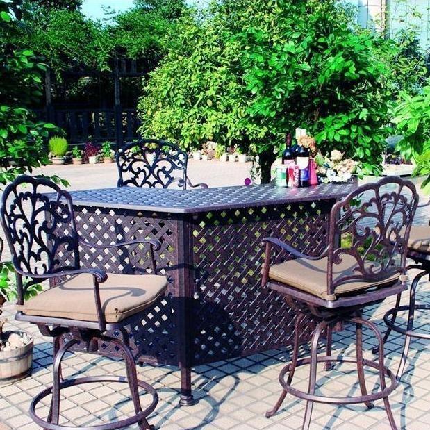 Patio Lawn Garden Bar Sets Elizabeth Outdoor Patio 5pc Party Bar Set Cast Aluminum Dark Bronze