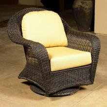 North Cape Port Royal Resin Wicker Swivel Glider Club Chair - Espresso