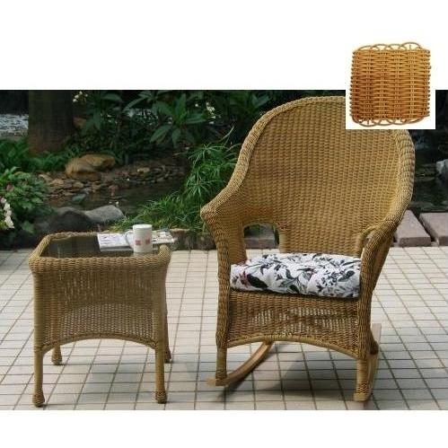 North Cape Naples Resin Wicker High Back Rocker - Honey North Cape Naples Resin Wicker High Back Rocker - Honey