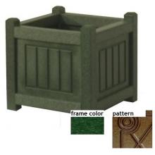 Eagle One Recycled Plastic 12 Inch Nantucket Planter Box Diamond Pattern - Green