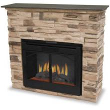 UniFlame Indoor Electric Fireplace With Faux Stone Surround