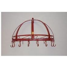 Innova Classicor Wrought Iron Semi-Circle Wall Mount Pot Rack - RED