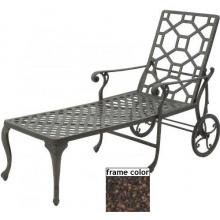 Suncoast Presidio Deep Seating Cast Aluminum Chaise Lounge W/ Wheels - Mahogany