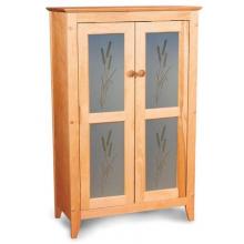Double Doors W/Tempered Glass, Cattail Design