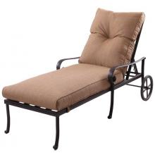 Darlee Santa Anita Cast Aluminum Deep Seating Outdoor Patio Extra Long Chaise Lounge With Sesame Cushion - Antique Bronze