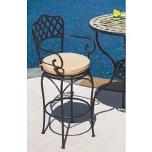 Alfresco Home Basketweave Outdoor Swivel Bar Chair With Cushion - Set Of 2