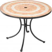 Home Styles Valencia Round Stone Outdoor Patio Dining Table - Terra Cotta