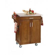 Home Styles Small Kitchen Cart With Stainless Steel Top - Cottage Oak - 9001-0062