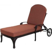 Darlee Del Mar Cast Aluminum Outdoor Patio Extra Long Chaise Lounge With Spicy Chili Cushions - Antique Bronze