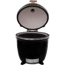 Grill Dome X-Large Infinity Series Black BBQ Kamado Charcoal Grill Open