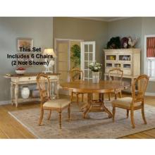 Hillsdale Wilshire 7-piece Round Dining Set - Antique Pine - 4507dtbrndc7