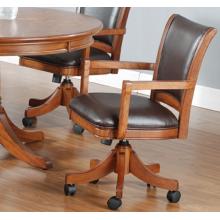 Hillsdale Park View Caster Game Chair - Medium Brown Oak - 4186-800