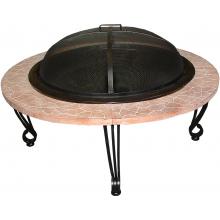 Fire Sense 39 Inch Round Cast Iron With Stone Rim Finish Fire Pit