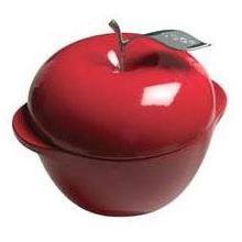 Lodge Cast Iron Enamel Casserole Apple Pot 3 Quart - Red