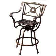 Darlee Monte Carlo Cast Aluminum Swivel Bar Stool With Cushion