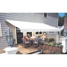 Sunsetter Pro Motorized Awning (13 Ft / Solid Cream) With Traditional Laminated Fabric With Left Mounted Moter And Wall Bracket