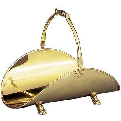 UniFlame 21 Inch Solid Brass Log Rack With Cast Feet & Handle