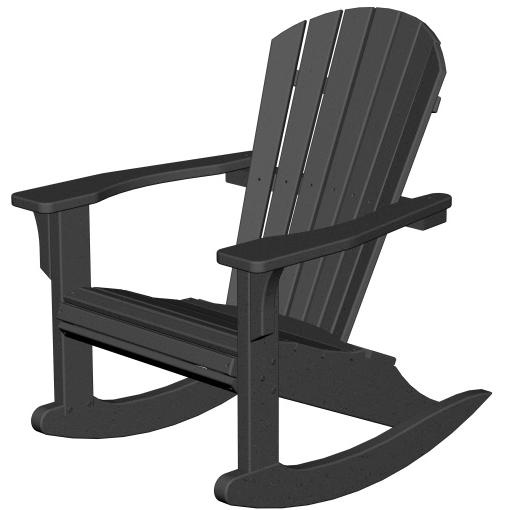 Poly-Wood Recycled Plastic Wood Seashell Adirondack Rocking Chair Poly-Wood Recycled Plastic Wood Seashell Adirondack Rocking Chair