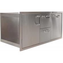 BBQ Guys 260 Series Single Door, Double Drawer & Trash Tilt-Out Combo Side View