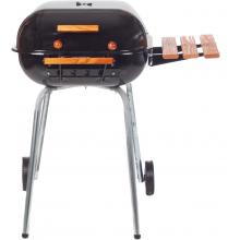 Meco Charcoal Grills - 4101 Charcoal BBQ Grill With Fold Down Right Side Table - Black