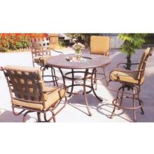 Darlee Malibu Aluminum Patio Bar Set With Cushions - 52 Inch Round