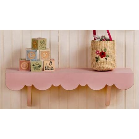 New Arrivals Scalloped Cottage Wall Shelf - Pink
