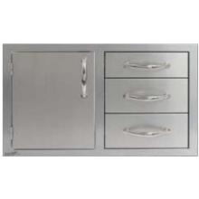 Alfresco Triple Drawer With Single Door Combo Unit - Door On Left