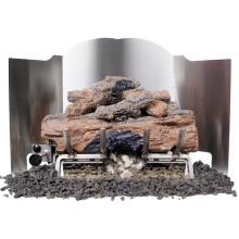 Peterson Gas Logs 24 Inch 3-Fold Traditional Stainless Steel Fireback