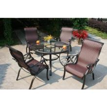 Darlee Bahamas Glass Top Cast Aluminum Patio Dining Set - 48 Inch Round
