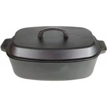Cajun Cookware Pots With Dome Lid 15 Quart Oval Seasoned Cast Iron Casserole Pot