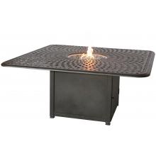 Darlee Cast Aluminum 64 Inch Square Counter Height Outdoor Propane Fire Pit Patio Table - Antique Bronze
