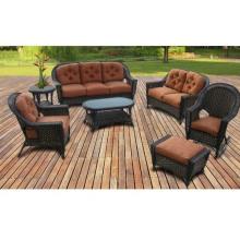 North Cape Augusta Resin Wicker Patio Lounge Set With Coffee Table - Espresso