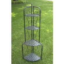 International Caravan Iron Folding Corners Bakers Shelf - Antiqued Black - 3465-EP
