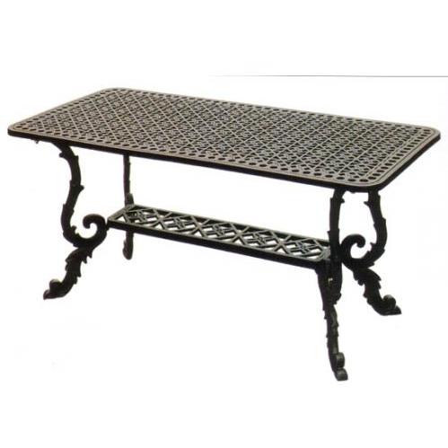Darlee Monte Carlo Cast Aluminum Coffee Table - 21 Inch X 42 Inch Rectangular Darlee Monte Carlo Cast Aluminum Coffee Table - 21 Inch X 42 Inch Rectangular