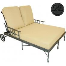 Windham Castings Provence Tailored Back Double Chaise Lounge Frame Only, Black