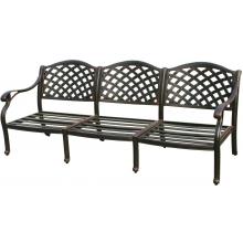Darlee Nassau Cast Aluminum Outdoor Patio Sofa With Cushions - Antique Bronze