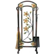UniFlame 5 Piece Burnished Bronze Fireset With Decorative Flowers