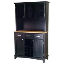 Home Styles Large Buffet Server & Hutch With Wood Top - Natural/Black - 5100-0041-42