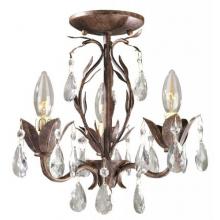 World Imports Berkeley Square Collection Ceiling Mount Three Light Fixture In Weathered Bronze Finish - 3 Bulbs - 81023-62