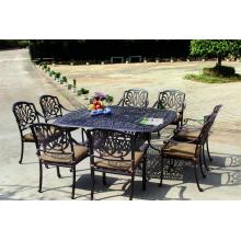 Darlee Elisabeth Outdoor Patio Dining Set With Cushions - 64 Inch Square - Antique Bronze