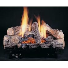 Rasmussen Gas Logs 24 Inch Chillbuster Vent Free Propane Gas Log Set With See-Thru Evening Embers Single Burner And Manual Safety Pilot