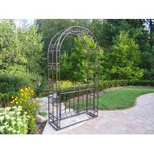 Oakland Living Mississippi Arbor With Gate And Base - Hammertone Bronze