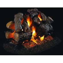 Peterson Gas Logs 42 Inch Charred Royal English Oak See-Thru Vented Log Set With G4 Burner - Match Light